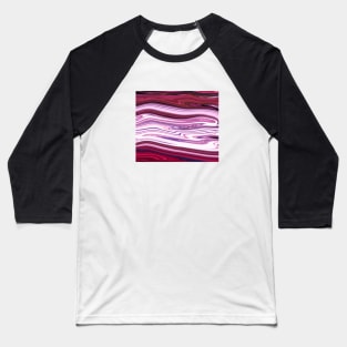 Red Pink Marble liquid colors grading pattern Waves Baseball T-Shirt